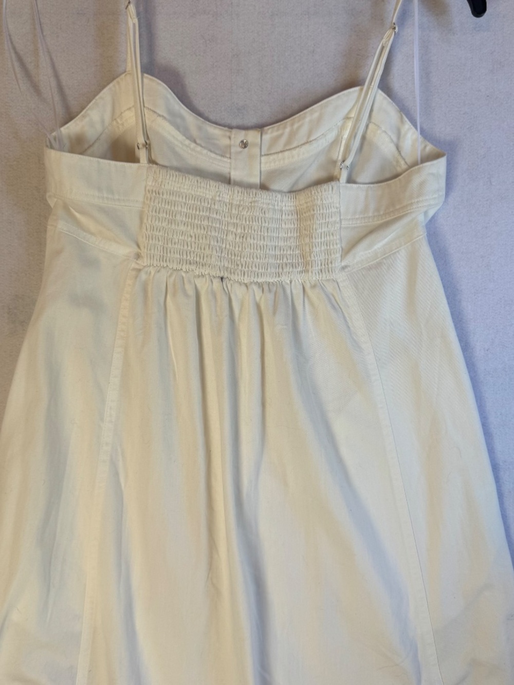 Boho Chic Cottagecore Free People Just Jill Denim Maxi Dress Medium Ivory Medium - Picture 6 of 13